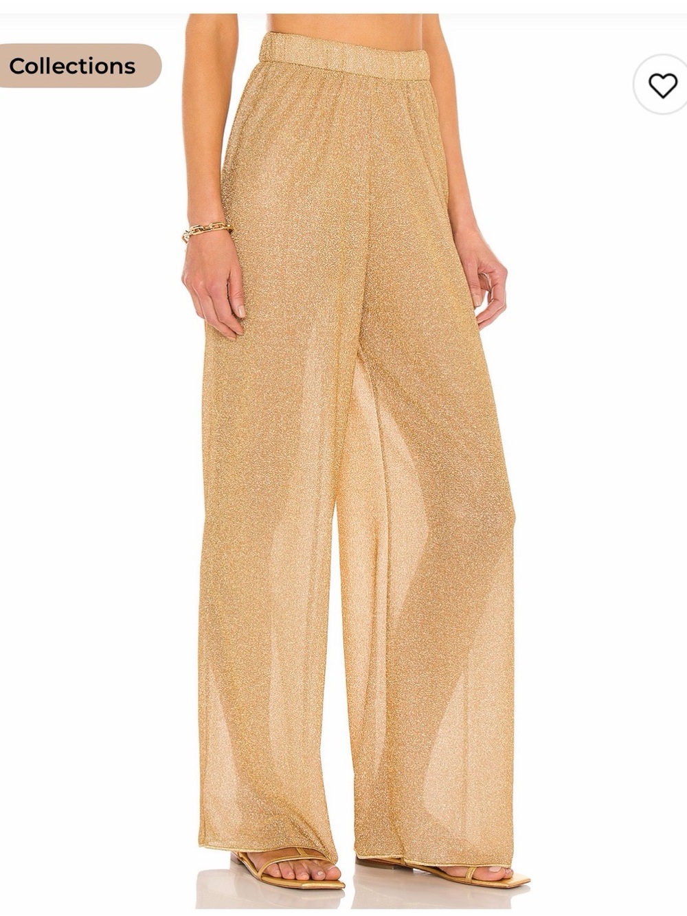 Oseree Lumiere stretch Lurex gold pants